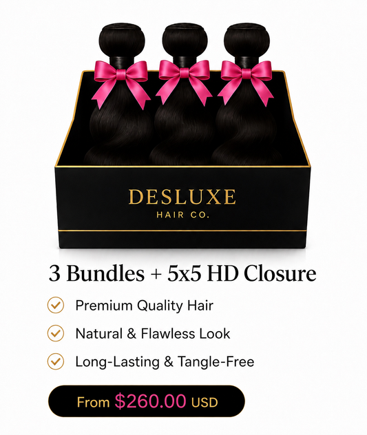 3 Bundles + 5x5 HD Closure